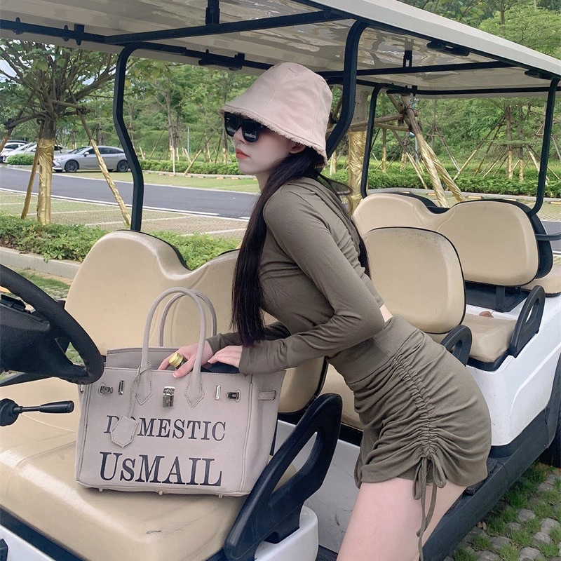 Set áo váy thể thao rút dây Ulzzang