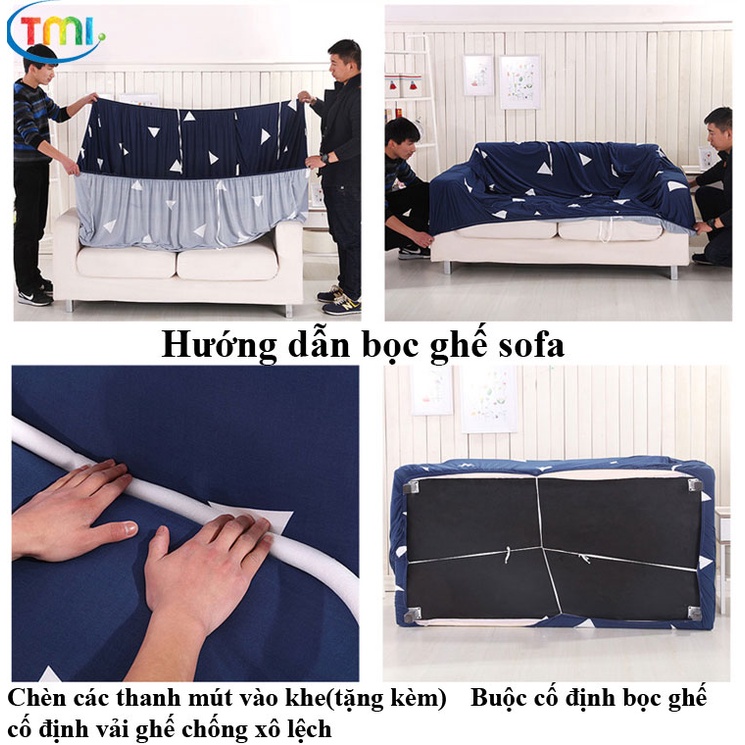 Vải bọc ghế sofa màu cà phê đơn co dãn tự bọc ở nhà kèm 1 vỏ gối