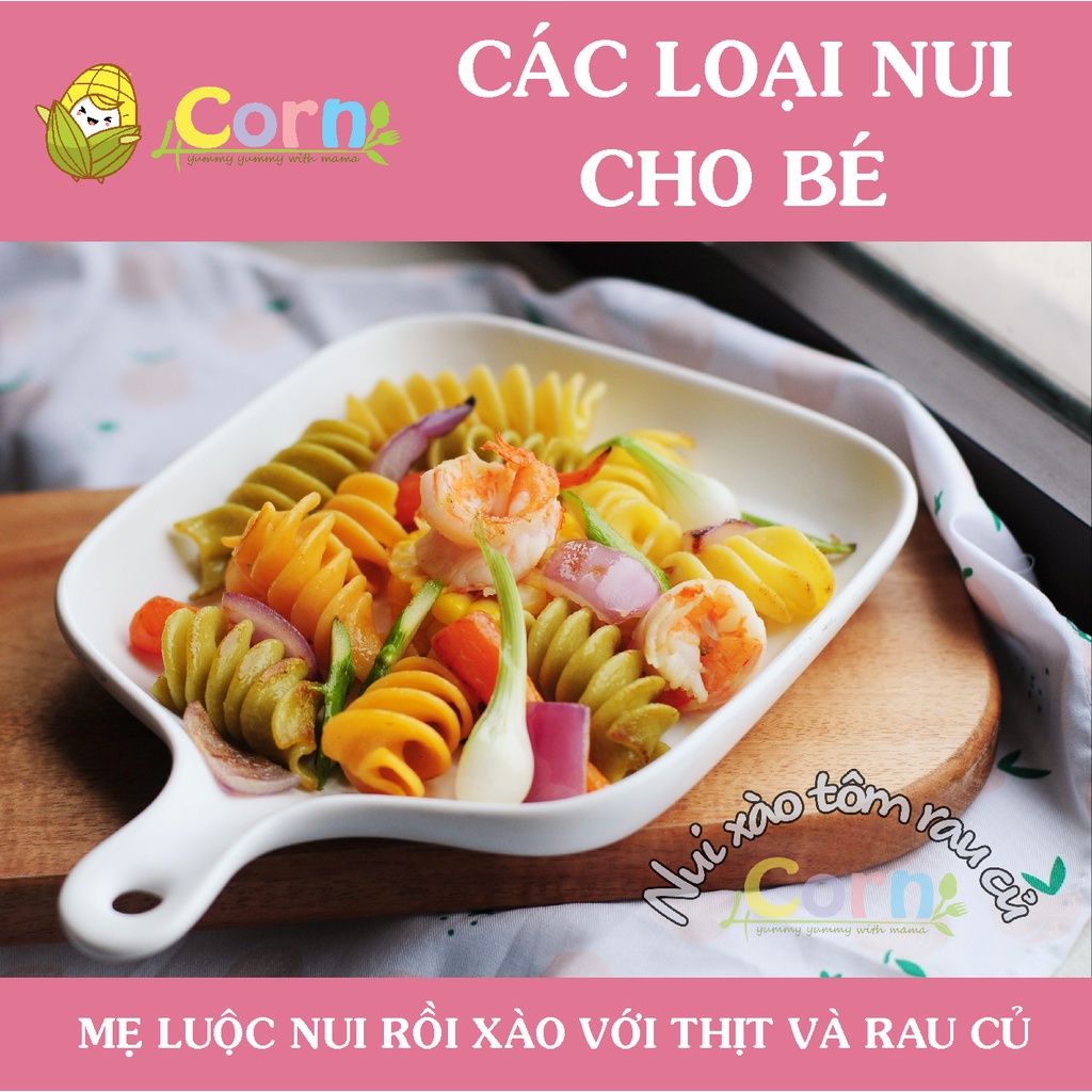 Các loại nui hữu cơ nhập khẩu chế biến ăn dặm -  Cho bé 7m+ [Túi zip 100g]