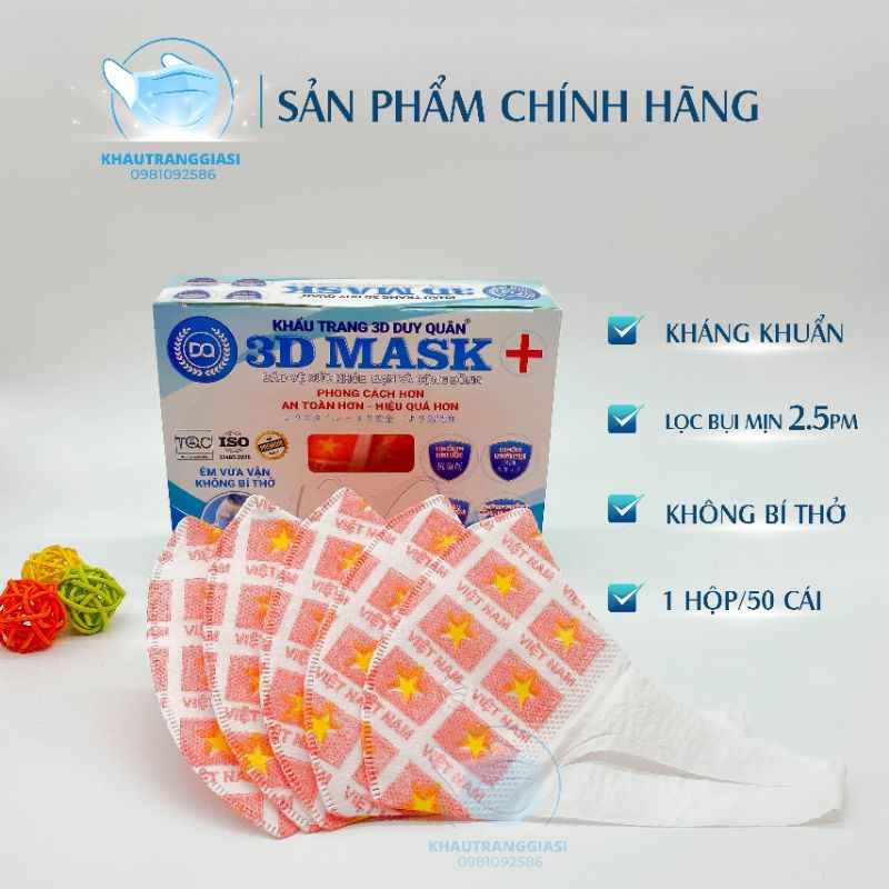 (HÀNG ĐỘC) Khẩu trang 3D in chữ Việt Nam
