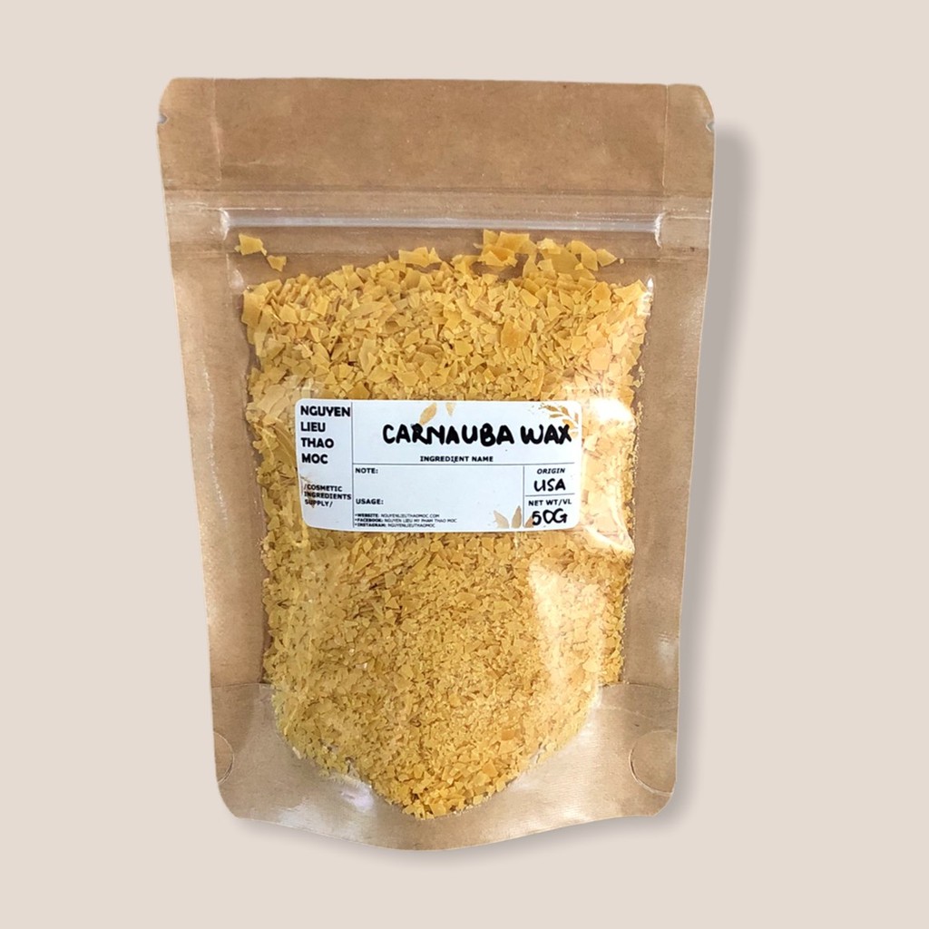 Sáp carnauba dạng vảy (Carnauba wax) 50G