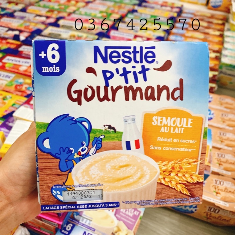 (Air✈️ đủ bill) Váng sữa Nestle Pháp cho bé  6m (4×100g)