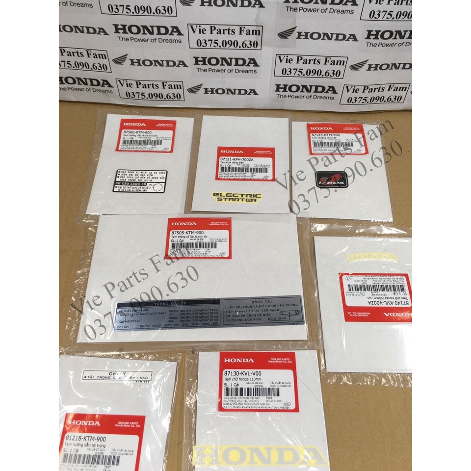 Combo bộ tem thông số Future Neo , hàng din Honda mới 100%