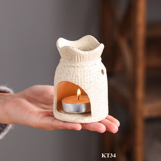 Đèn đốt nến xông tinh dầu hình nơ cổ điển KT34