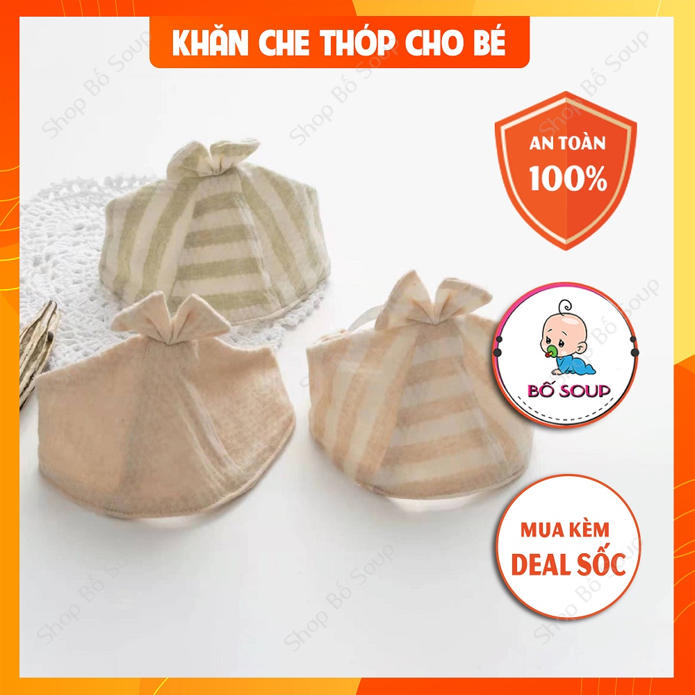 Khăn che thóp cotton hữu cơ cho bé mềm mại thoáng mát