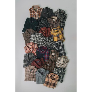 Áo sơ mi caro flannel 2hand bụi bặm, vintage, cổ điển