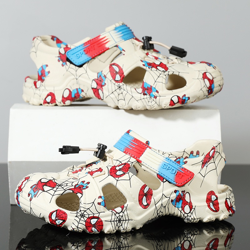 Đôi xăng đan đi biển hình người nhện thời trang mùa hè cho bé trai 2022 kích thước 28-35