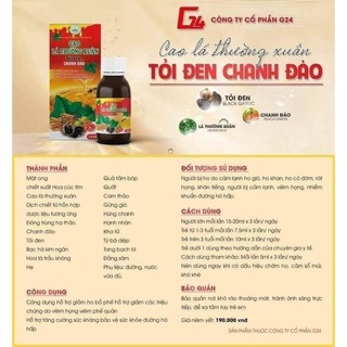 Combo 10 hộp Cao lá thường xuân tỏi đen chanh đào mật ong