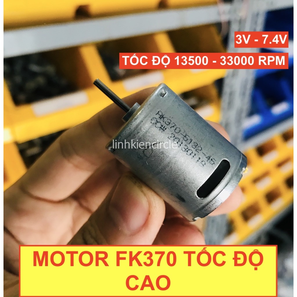 Motor 370 tốc độ cao 3V - 7.4V 12V dùng cho mô hình RC 13500 - 33000 RPM - LK0222