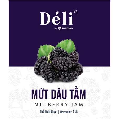 Mứt dâu tằm Déli chai 1L [CHUYÊN SỈ] HSD:18 tháng, nguyên liệu pha chế trà trái cây, soda, smoothie hoặc ăn trực tiếp,..