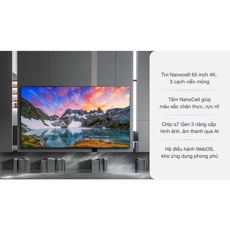 Smart Tivi NanoCell LG 4K 65 inch 65NAN086TNA( HÀNG NEW NGUYÊN SIÊU BẢO HÀNH CHÍNH HÃNG 2 NĂM TOÀN QUỐC)