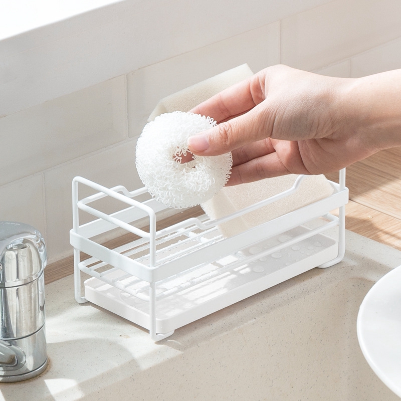 Giá đựng đồ bằng sắc kim loại có khay xốp cho nhà bếp