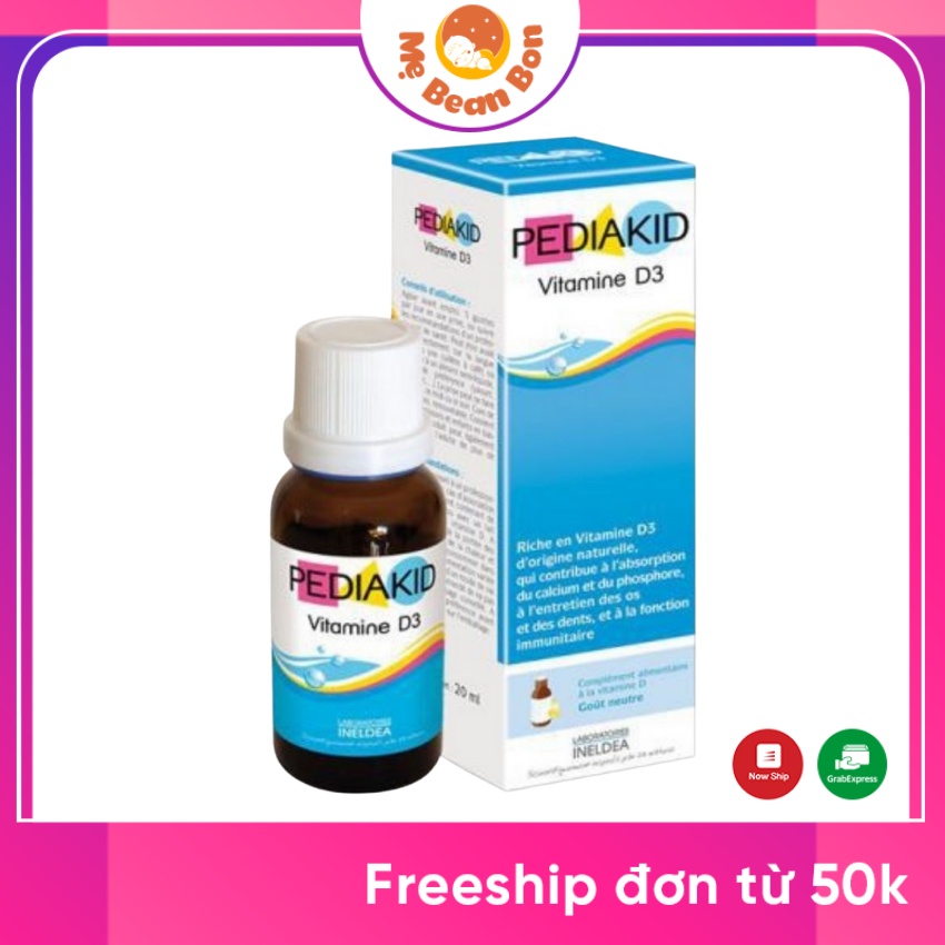 Vitamin D3 Pediakid cho bé từ sơ sinh 20ml của Pháp hỗ trợ tăng cường hấp thụ canxi phát triển chiều cao chiều cao