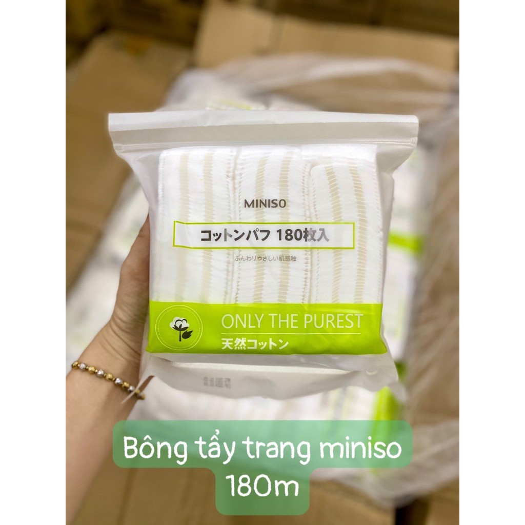 BỊCH BÔNG TẨY TRANG MINISO NHẬT BẢN GÓI 180 MIẾNG/ Pure Cotton Pads 100 miếng