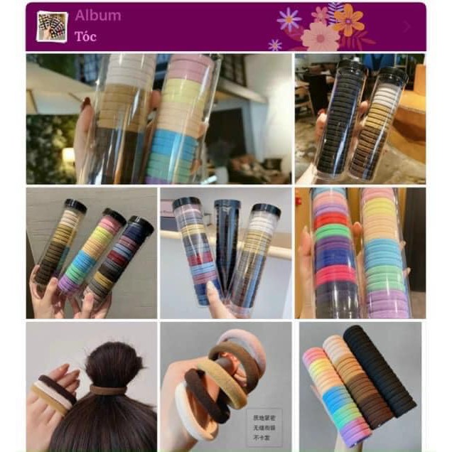 HỘP 20 CHUN BUỘC TÓC MỀM DÀY DẶN TONE MÀU VINTAGE SIÊU ĐẸP CHO NỮ