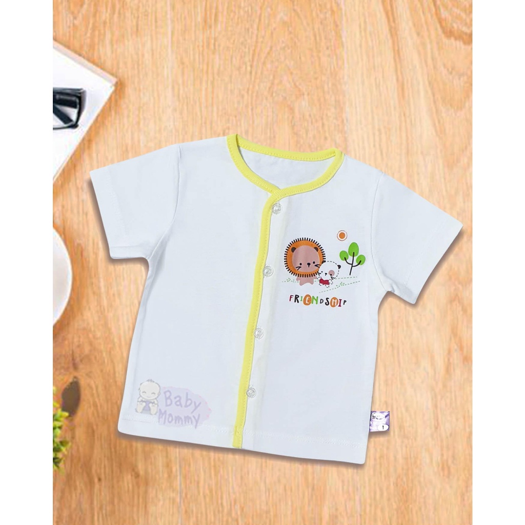 Áo sơ sinh cổ tim trắng in TN Babymommy - màu ngẫu nhiên