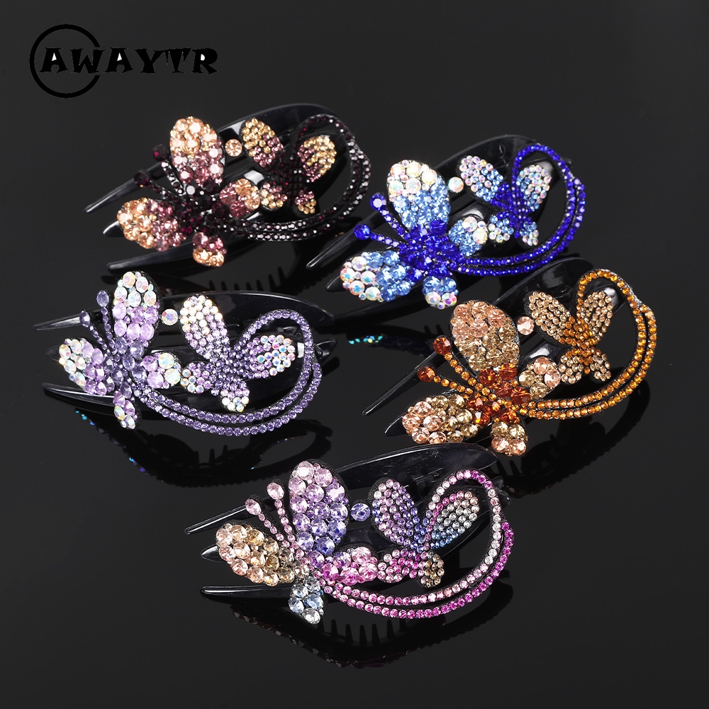 Kẹp Tóc Đính Đá Phong Cách Retro Thời Trang Dành Cho Nữ