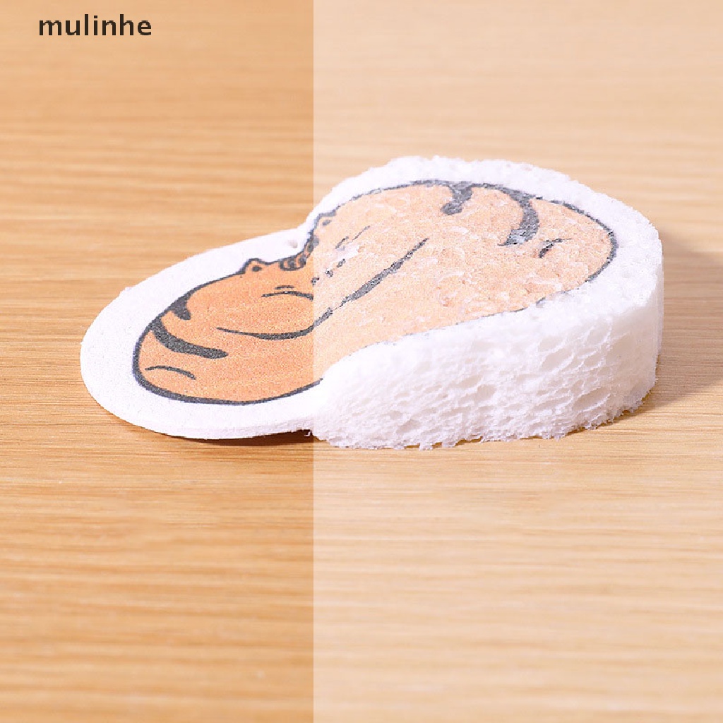 Miếng Bọt Biển Rửa Chén Dạng Nén Chất Liệu Cotton Bột Gỗ Ma Thuật Họa Tiết Hoạt Hình Đa Năng mulinhe