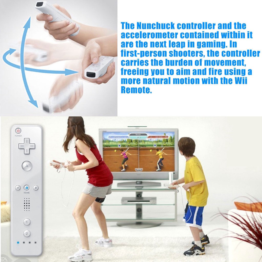 Tay Cầm Chơi Game Nintendo Wii / Wii U Wii Kèm Điều Khiển Từ Xa