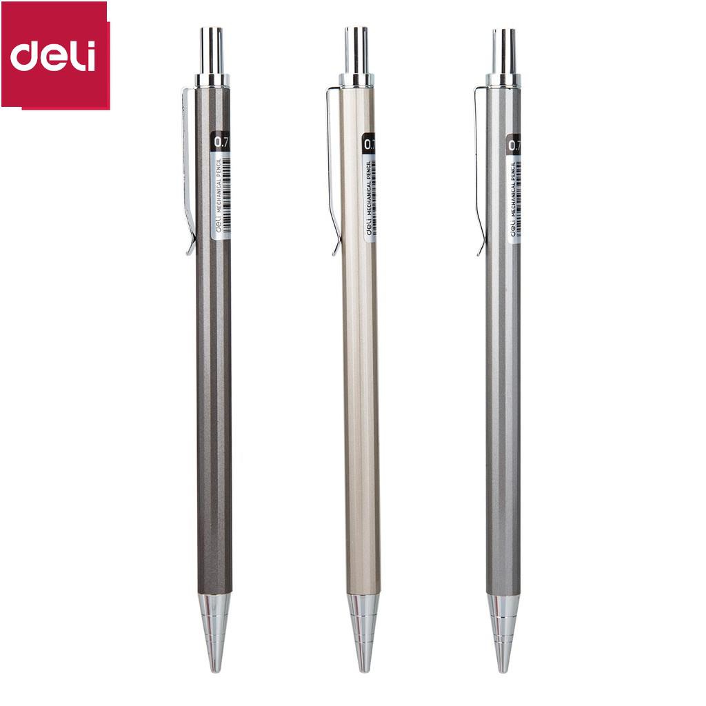 Bút chì kim 0.7mm Deli, Bạc/Rượu sâm-banh/Nâu - 1 cái màu ngẫu nhiên - E6491 [Deli]