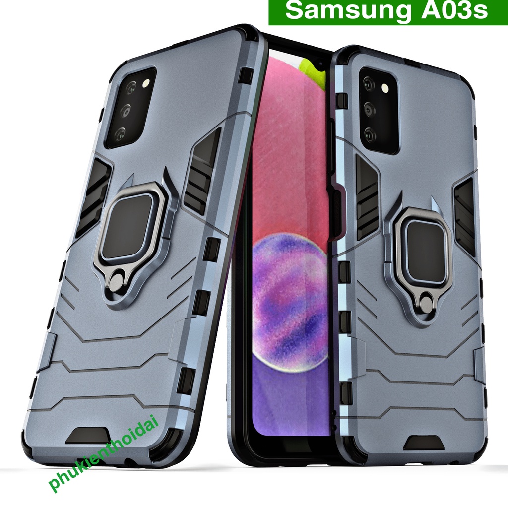 Ốp lưng Samsung A03s Iron Man Iring chống sốc giá đỡ xem phim kiêm nhẫn hút ô tô