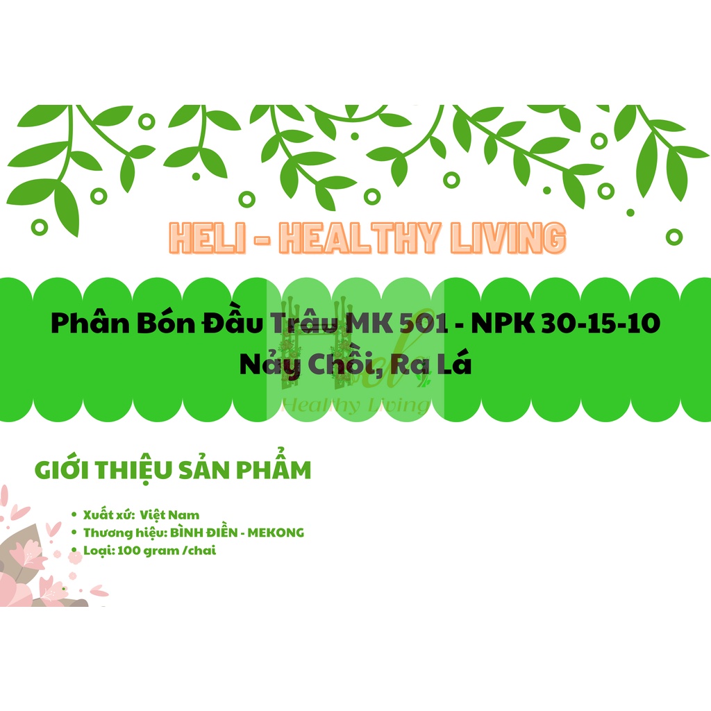 Phân Bón Đầu Trâu MK 501 - NPK 30-15-10 - Nảy Chồi, Ra Lá