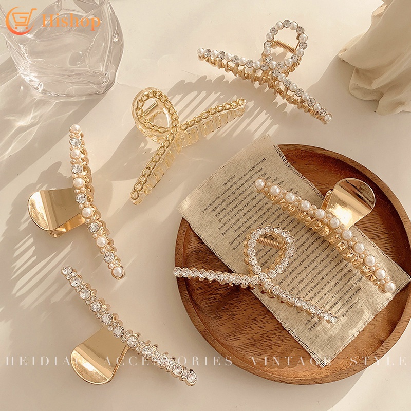 Kẹp tóc đính ngọc trai nhân tạo thời trang dành cho nữ