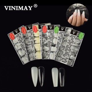 Vinimay 500 Chiếc Móng Tay Giả ÚP FORM Móng Tay Giả Acrylic Nhiều Dáng Móng