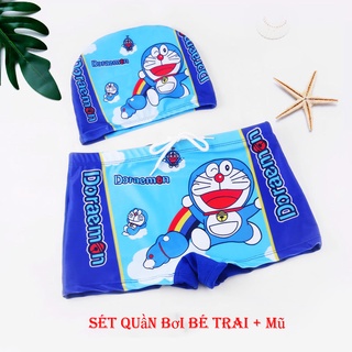 Sét Quần Bơi Cho Trẻ Em Bé Trai Kèm Mũ