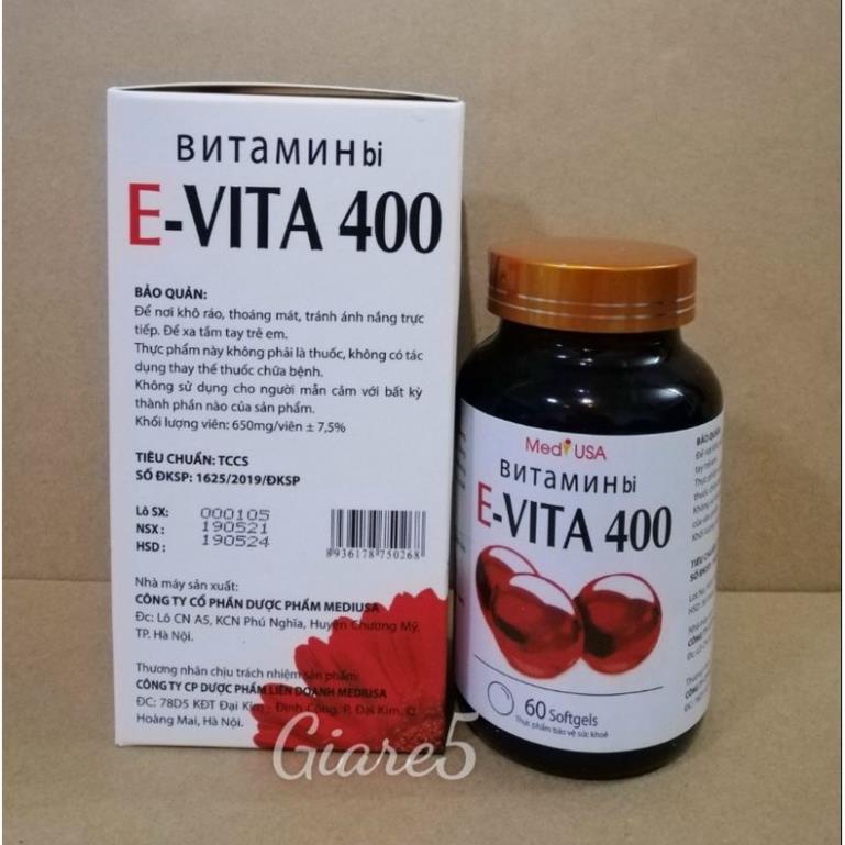 Vitamin E đỏ đẹp da, chống lão hoá da, lọ 60 viên