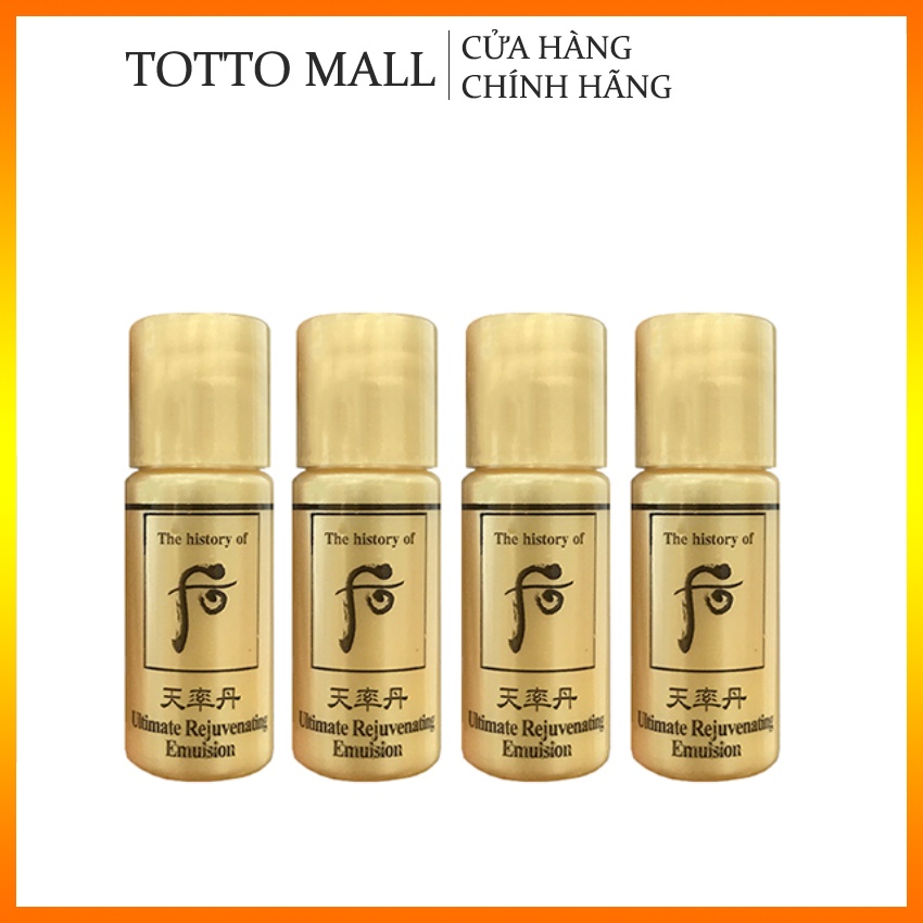 [10 chai] Nước hoa hồng và sữa dưỡng tái sinh da cao cấp Whoo Cheonyuldan Ultimate Rejuveating 5ml/chai