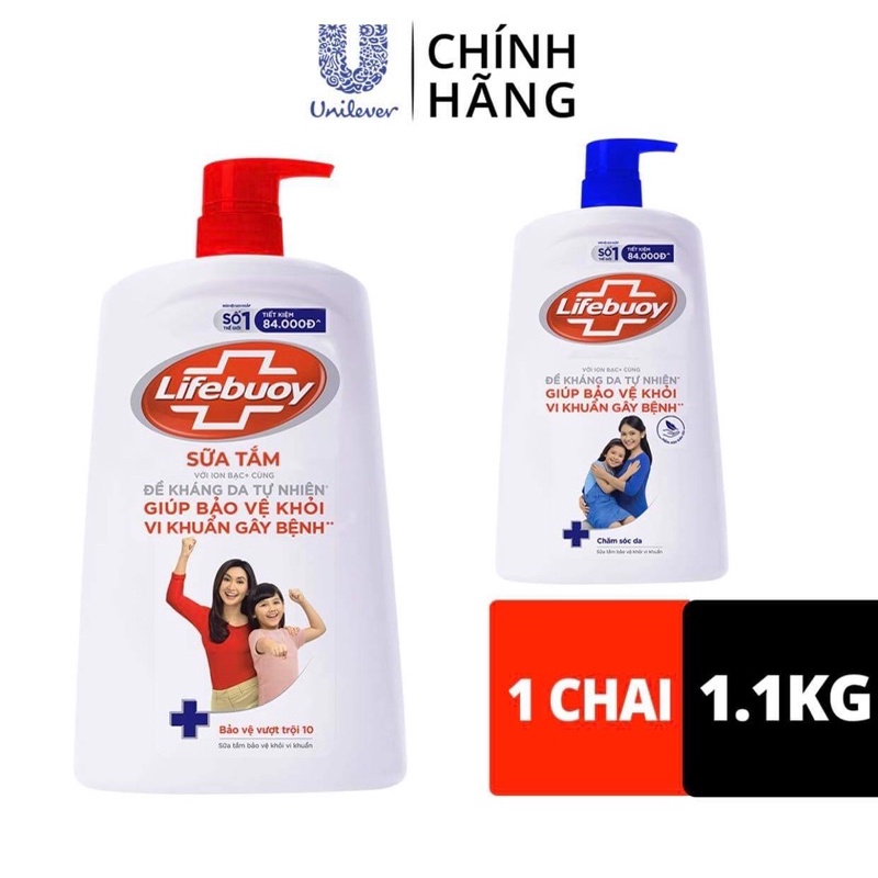 Sữa tắm Lifebuoy 850g/1100g giúp bảo vệ khỏi 99.9%vi khuẩn