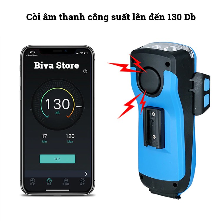 Đèn pin xe đạp giá đỡ điện thoại BG CK