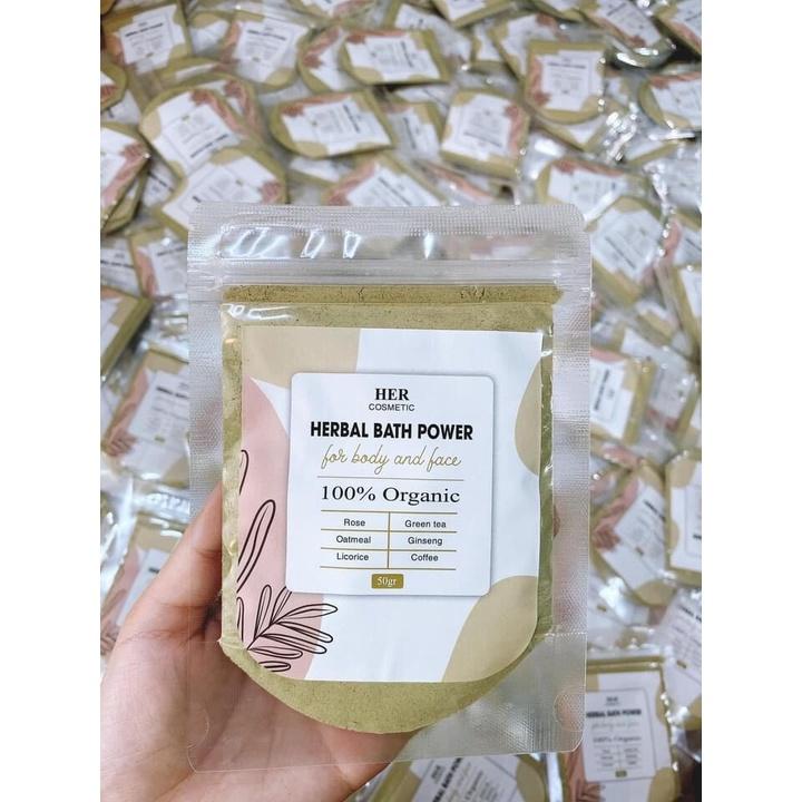 Bột Tắm Trắng Herbal Bath Powder Bột Tắm Dưỡng Trắng Thảo Dược Gói 50gr