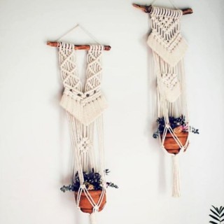 Macrame mành treo chậu cây decor trang trí 20*70cm