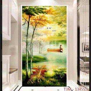 Tranh dán tủ lạnh 3D keo sẵn
