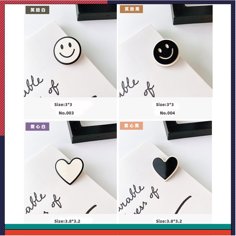 Kẹp Tóc Acrylic Hình Mặt Cười Nhỏ Xinh Thời Trang Retro Cho Nữ