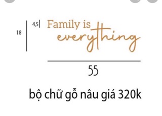 Chữ gỗ dán nổi Family is everything ( nhận làm theo yêu cầu )
