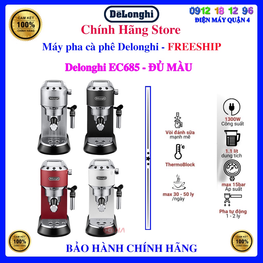 [Delonghi EC685]Máy pha cà phê Delonghi EC685.M/BK/R - Hàng chính hãng