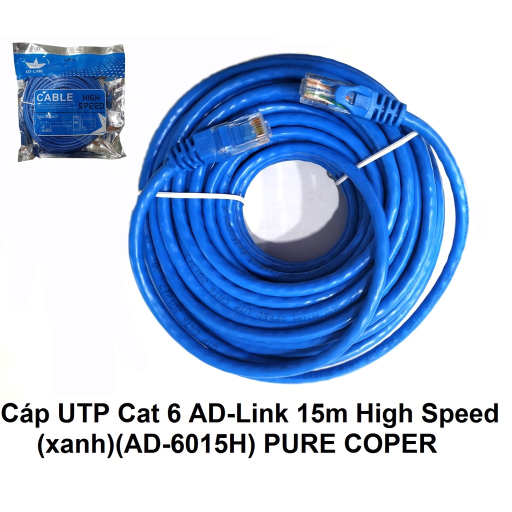 CÁP UTP CAT 6 AD-LINK HIGH SPEED (XANH)- 10M, 15M, 20M, 30M, 50M