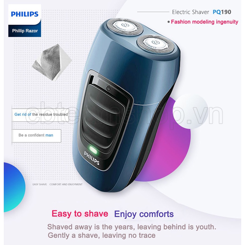 🔥BÁN HOT🔥 Philips PQ190 Máy Cạo Râu Chạy Bằng Pin Có Thể Sạc Lại Tiện Dụng Cho Nam
