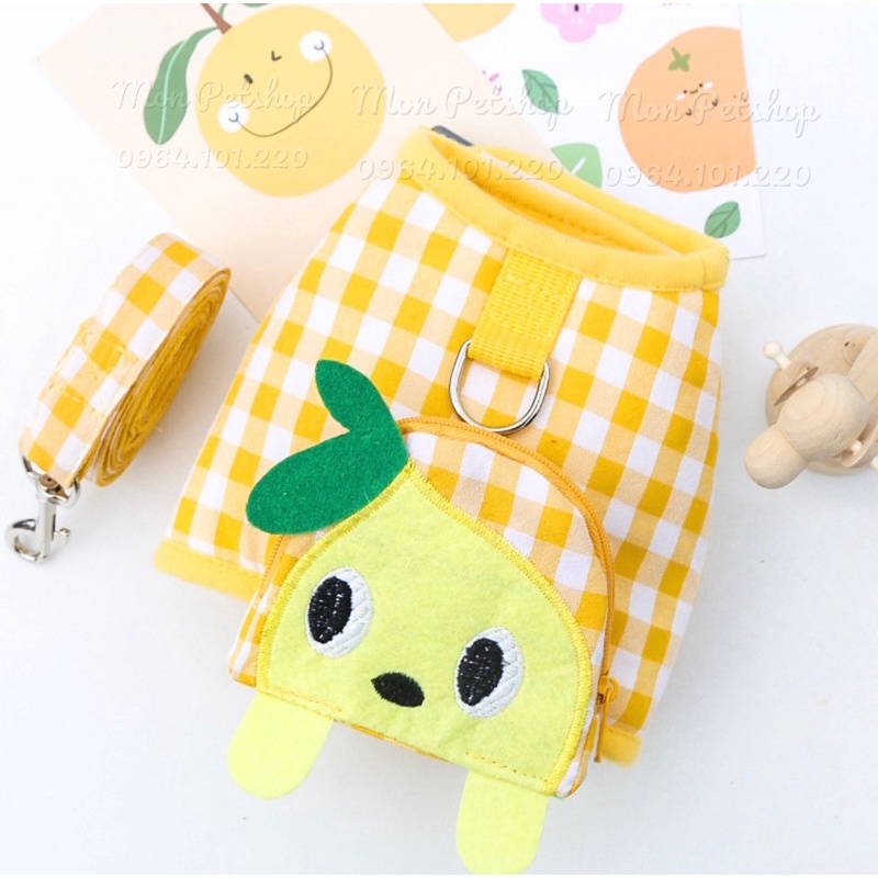 [Có sẵn] Yếm dắt có ba lô cho thú cưng