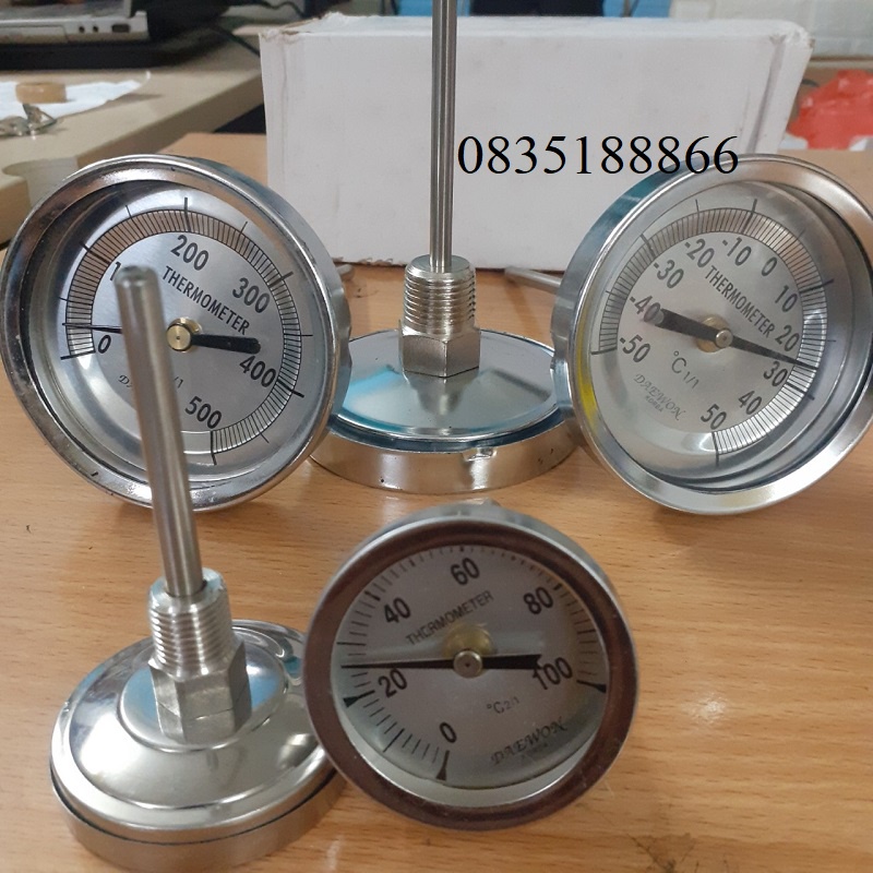 Đồng hồ đo nhiệt độ nồi hơi lò nướng lu quay thịt 100 độ mặt 5cm chân sau cảm ứng 7cm Daewon