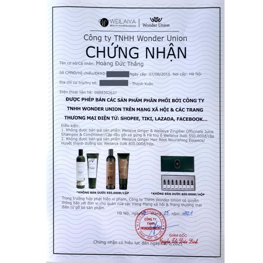 [FREESHIP] Serum huyết thanh tóc Weilaiya, kích mọc tóc ngăn rụng tóc - Hàng chính hãng