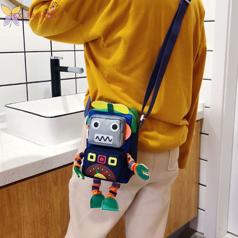 Túi Đeo Chéo Hình Robot Cho Bé Gái