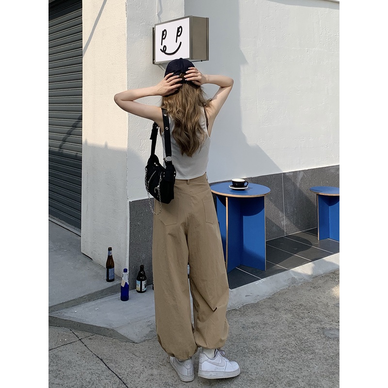 Xiaozhainv Quần Jeans Ống Rộng Lưng Cao Phong Cách Retro Hàn Quốc Thời Trang Cho Nữ