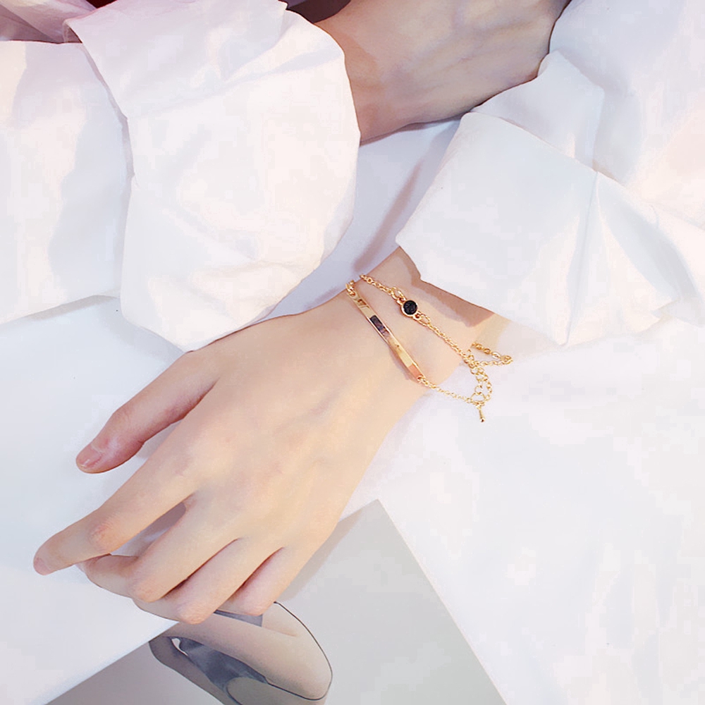 Vòng đeo tay kiểu dáng đơn giản phong cách Hàn Quốc cho nữ