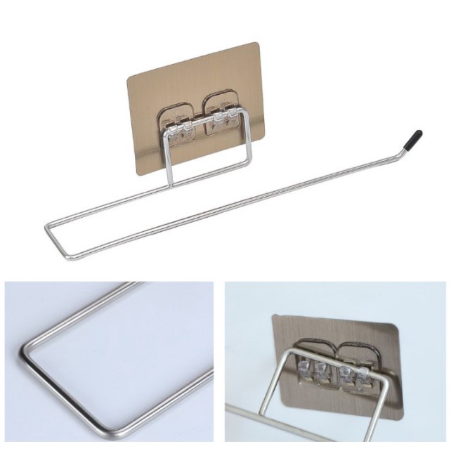 THANH INOX MÓC CUỘN GIẤY, KHĂN LAU BẾP, GIẤY VỆ SINH DÁN TƯỜNG TIỆN LỢI BIBI 113