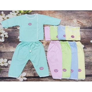 Bộ quần áo dài tay sơ sinh baby born cúc lệch