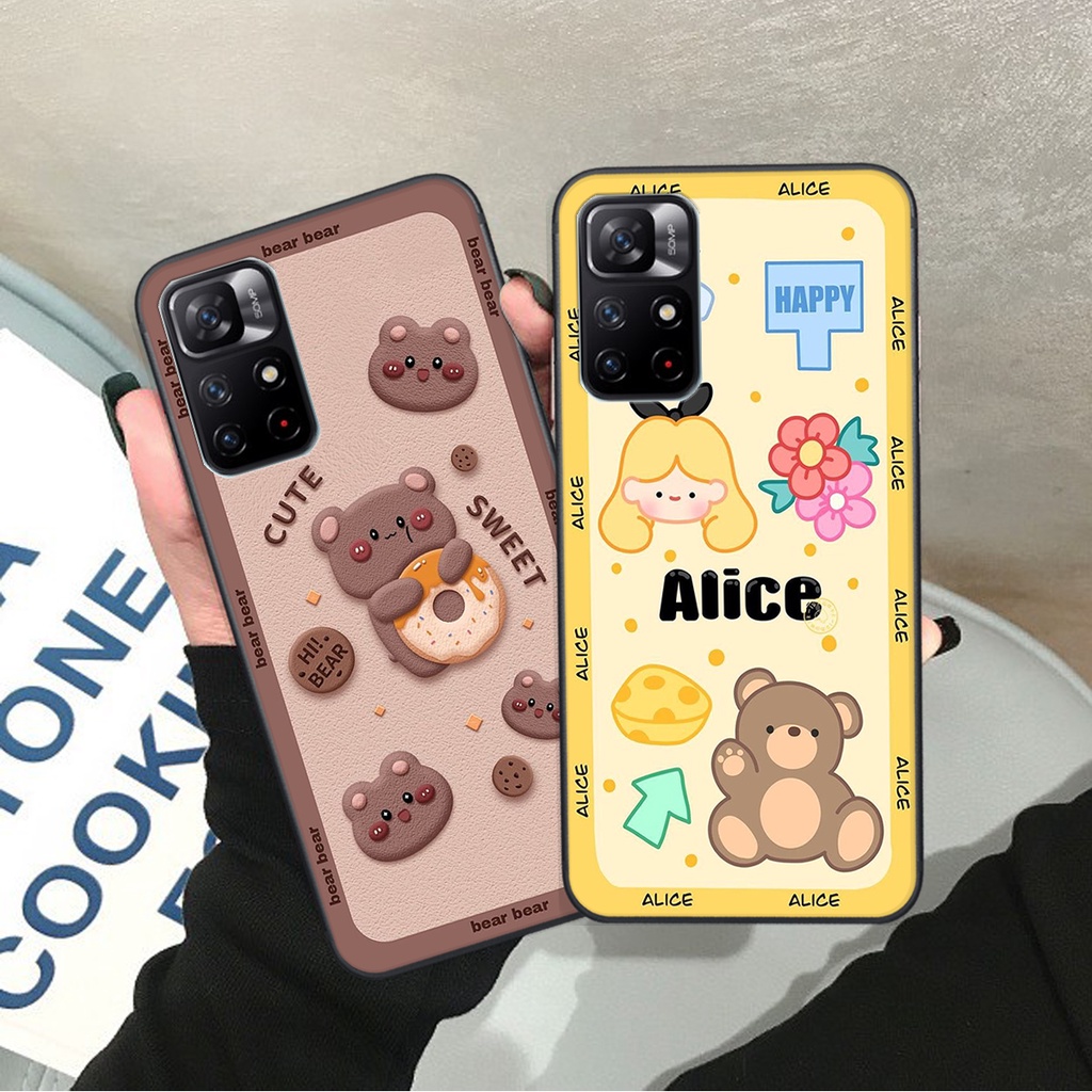 Ốp lưng Xiaomi REDMI NOTE 11S 5G in hình Gấu nâu - hồng, Gấu Be@rick  cực CUTE, DỄ THƯƠNG